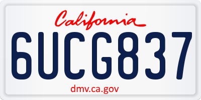 CA license plate 6UCG837