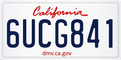 CA license plate 6UCG841