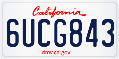 CA license plate 6UCG843