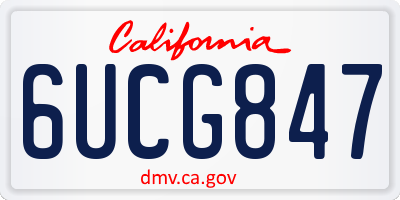 CA license plate 6UCG847