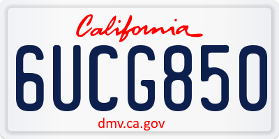 CA license plate 6UCG850