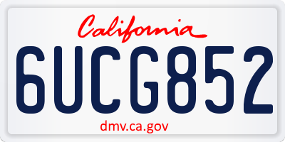 CA license plate 6UCG852