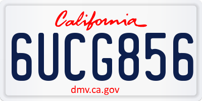 CA license plate 6UCG856