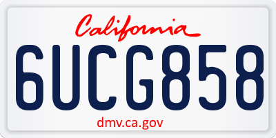 CA license plate 6UCG858
