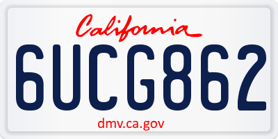 CA license plate 6UCG862