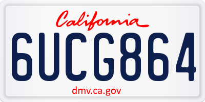 CA license plate 6UCG864
