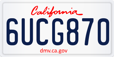 CA license plate 6UCG870