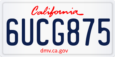 CA license plate 6UCG875