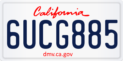 CA license plate 6UCG885