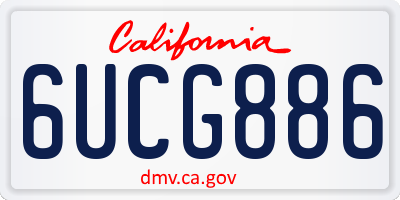 CA license plate 6UCG886