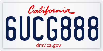 CA license plate 6UCG888