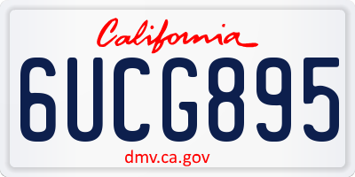CA license plate 6UCG895