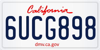 CA license plate 6UCG898