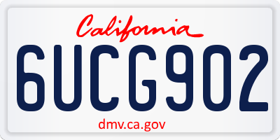 CA license plate 6UCG902