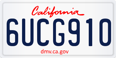 CA license plate 6UCG910