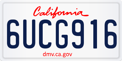 CA license plate 6UCG916