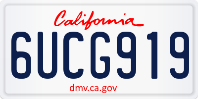 CA license plate 6UCG919