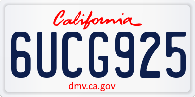 CA license plate 6UCG925