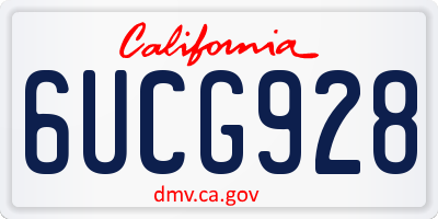 CA license plate 6UCG928