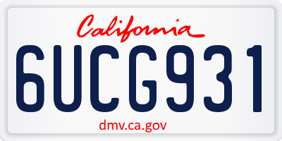 CA license plate 6UCG931