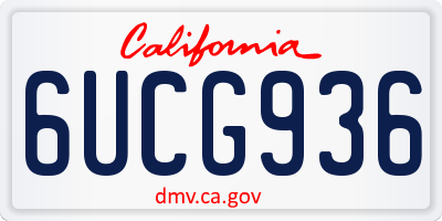 CA license plate 6UCG936