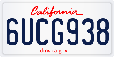 CA license plate 6UCG938