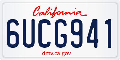 CA license plate 6UCG941