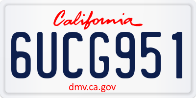 CA license plate 6UCG951