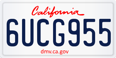 CA license plate 6UCG955