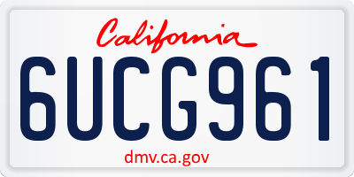 CA license plate 6UCG961