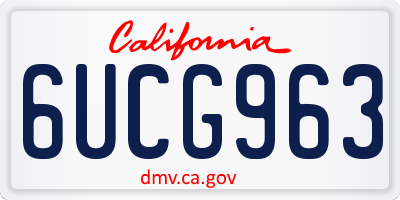 CA license plate 6UCG963
