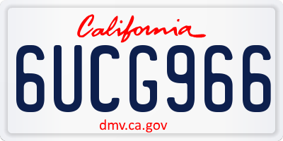 CA license plate 6UCG966