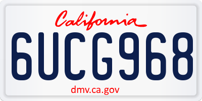 CA license plate 6UCG968