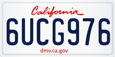 CA license plate 6UCG976