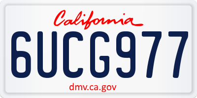 CA license plate 6UCG977