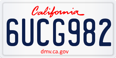 CA license plate 6UCG982