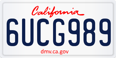 CA license plate 6UCG989