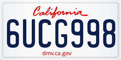 CA license plate 6UCG998