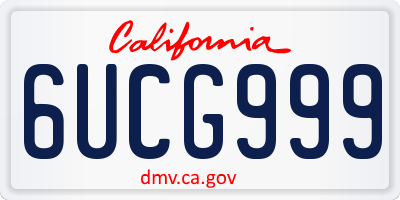 CA license plate 6UCG999