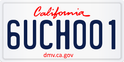 CA license plate 6UCH001