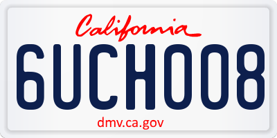 CA license plate 6UCH008