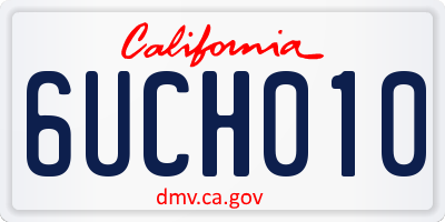 CA license plate 6UCH010