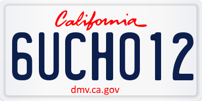 CA license plate 6UCH012