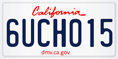 CA license plate 6UCH015