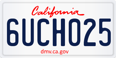 CA license plate 6UCH025
