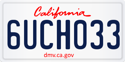 CA license plate 6UCH033