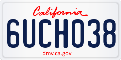 CA license plate 6UCH038