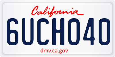 CA license plate 6UCH040