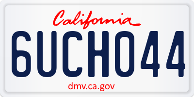 CA license plate 6UCH044