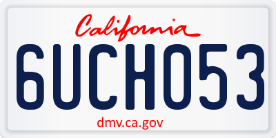 CA license plate 6UCH053